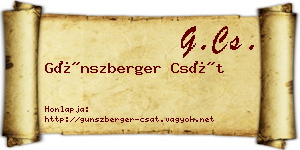 Günszberger Csát névjegykártya